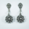 Pendientes largos botón charro plata FIA008-N | 36,14 € | Botón Charro