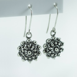 Pendientes largos botón charro plata de ley HP005-D | 26,24 € | Botón Charro