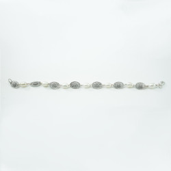 Pulsera botón charro perlas plata de ley F26P | 59,23 € | Botón Charro