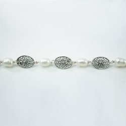 Pulsera botón charro perlas plata de ley F26P | 59,23 € | Botón Charro