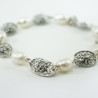 Pulsera botón charro perlas plata de ley F26P | 59,23 € | Botón Charro