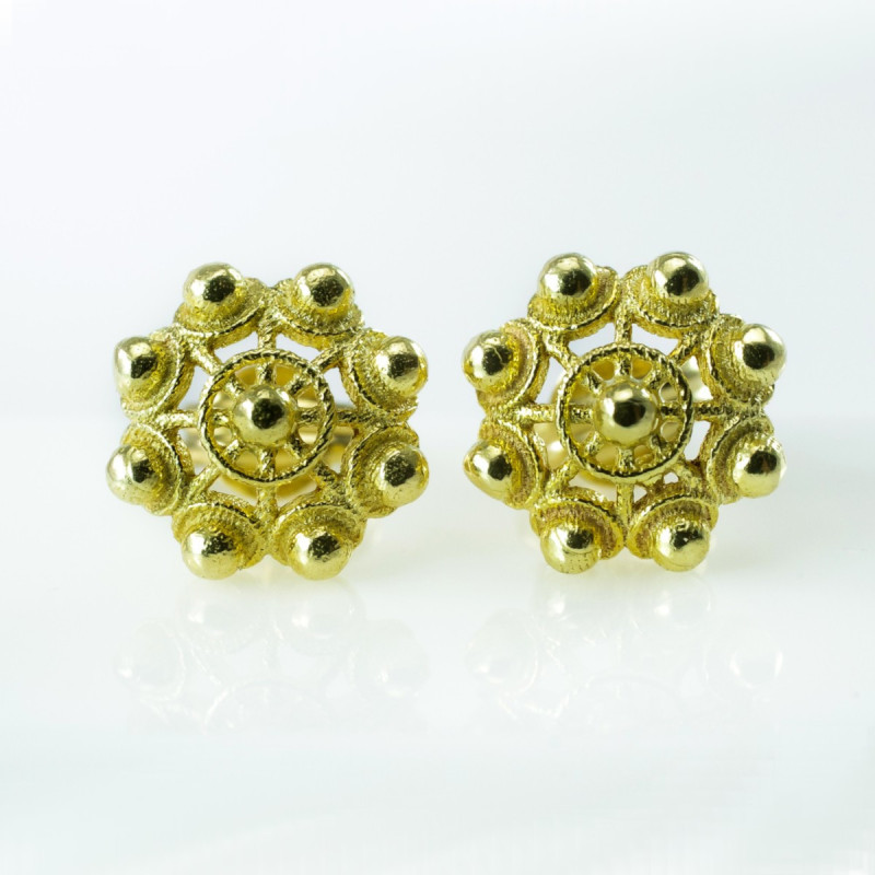 Pendientes botón charro Oro de ley 311-8 | 669,08 € | Botón Charro