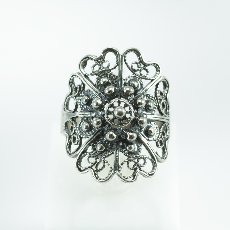 Anillo filigrana botón charro Plata de ley BC141-S | 48,53 € | Joyería Flores - Botón Charro