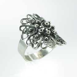 Anillo filigrana botón charro Plata de ley BC141-S | 48,53 € | Joyería Flores - Botón Charro