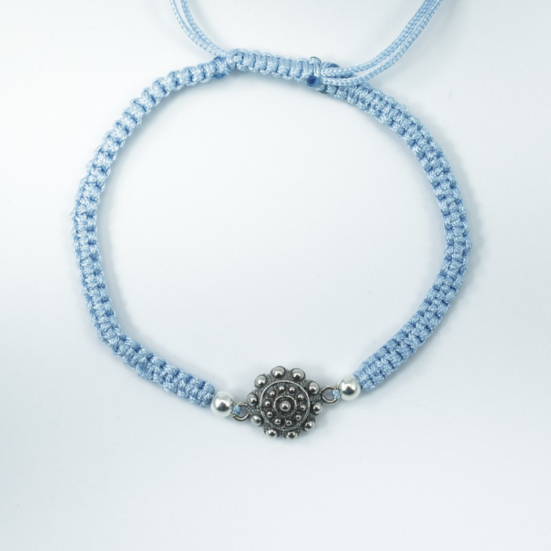 Pulsera Botón Charro Macrame Azul S1219-A | 19,72 € | Botón Charro