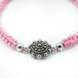 Pulsera Botón Charro macrame Rosa S1219-R | 19,72 € | Botón Charro