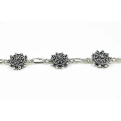 Pulsera botón charro en plata de ley 004D-P9S | 90,59 € | Botón Charro