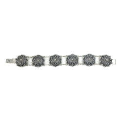 Pulsera botón charro con perlas en plata 0P-7-6 | 37,12 € | Botón Charro