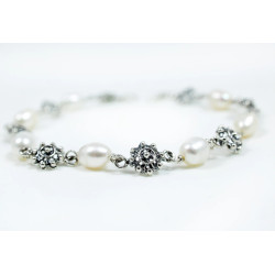 Pulsera Botón Charro Perlas Plata de Ley 001/P | 43,72 € | Botón Charro