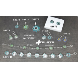 Pendientes Botón Charro Esmalte Azul S1673-A | 27,97 € | Botón Charro