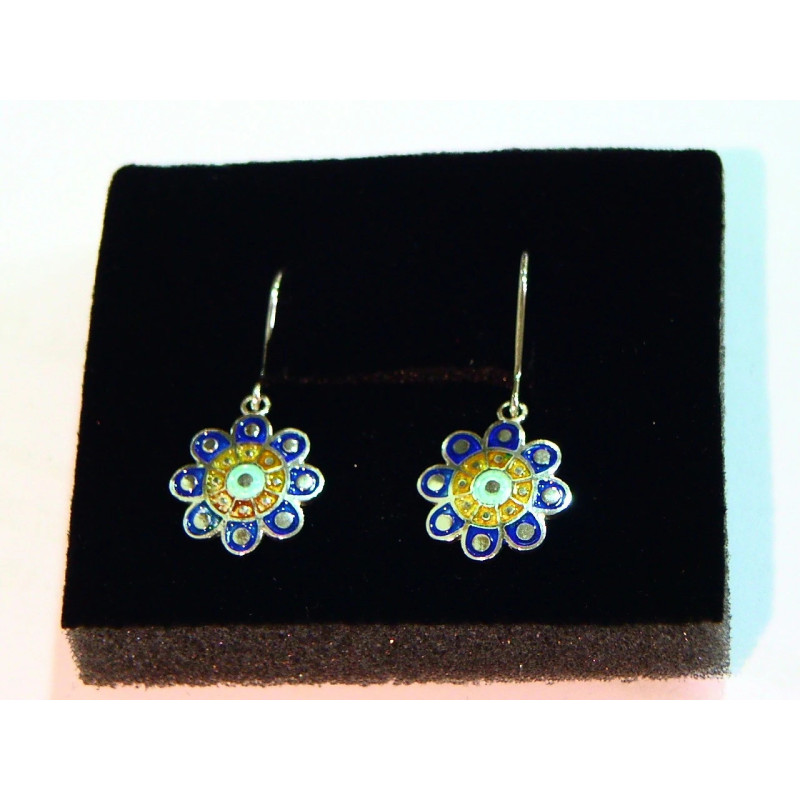 Pendientes Hippie Botón Charro Azul S1675-A | 29,62 € | Botón Charro