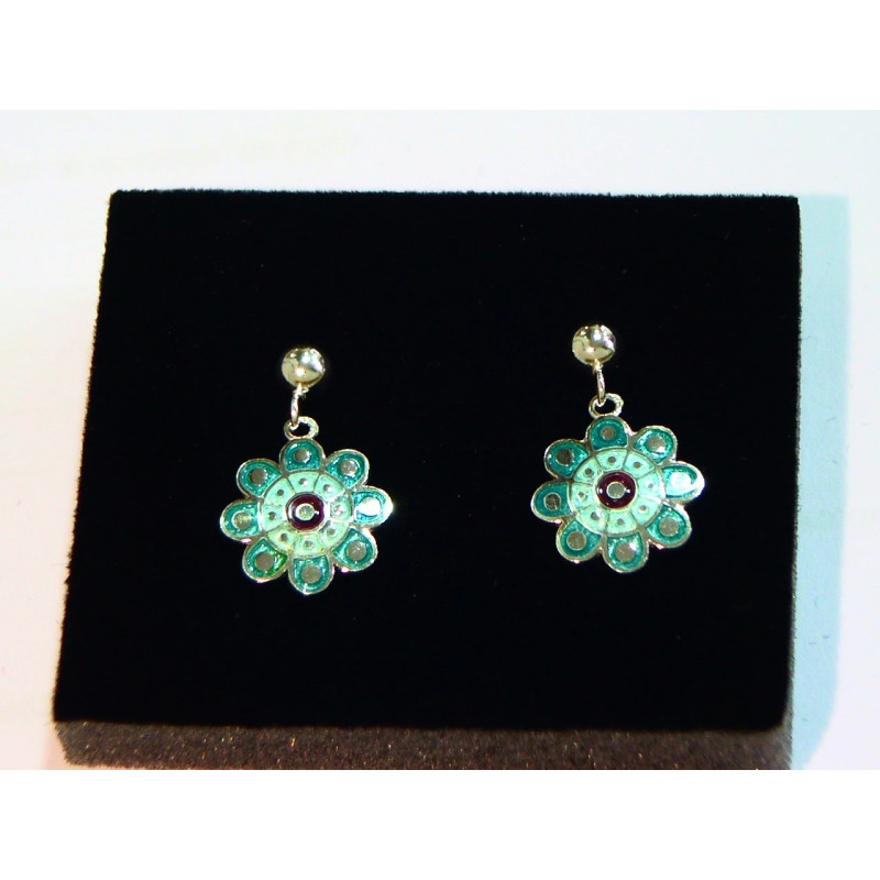 Pendientes Botón Charro Esmalte Turquesa S1676-T | 32,92 € | Botón Charro
