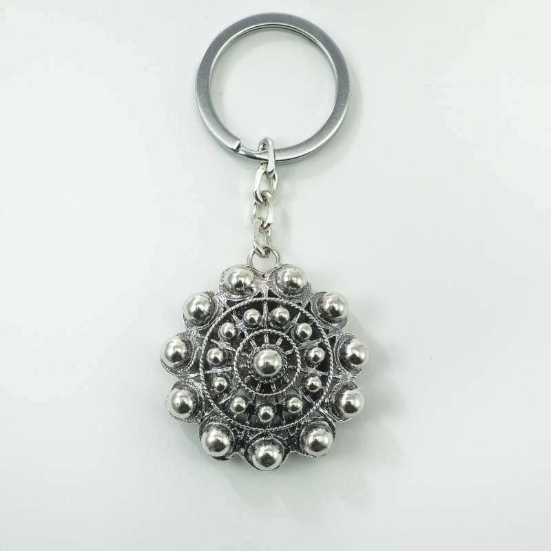 Llavero botón Charro Doble en plata de ley 010N/D | 72,44 € | Botón Charro