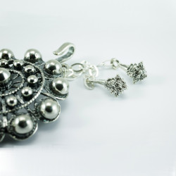 Broche de capa botón charro plata de ley T-311-B | 199,73 € | Joyería Flores - Botón Charro