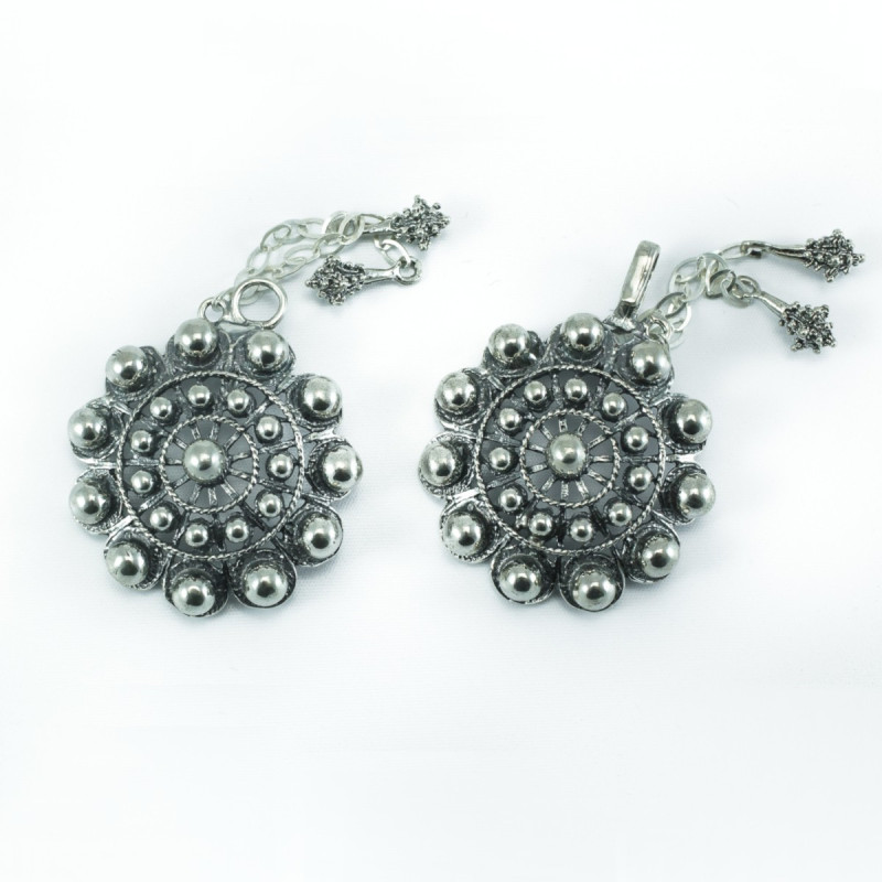 Broche de capa botón charro plata de ley T-311-B | 199,73 € | Joyería Flores - Botón Charro