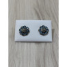 Pendientes botón charro circonita plata F56-AZUL | 18,98 € | Botón Charro