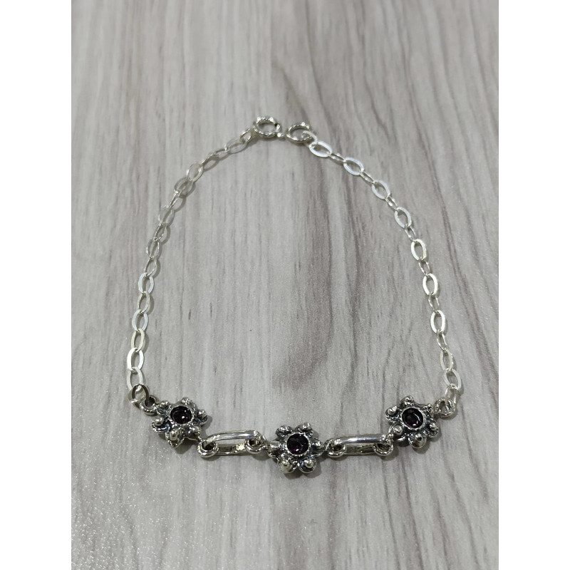 Pulsera botón charro plata de ley F48-AMATISTA/3 | 19,64 € | Botón Charro