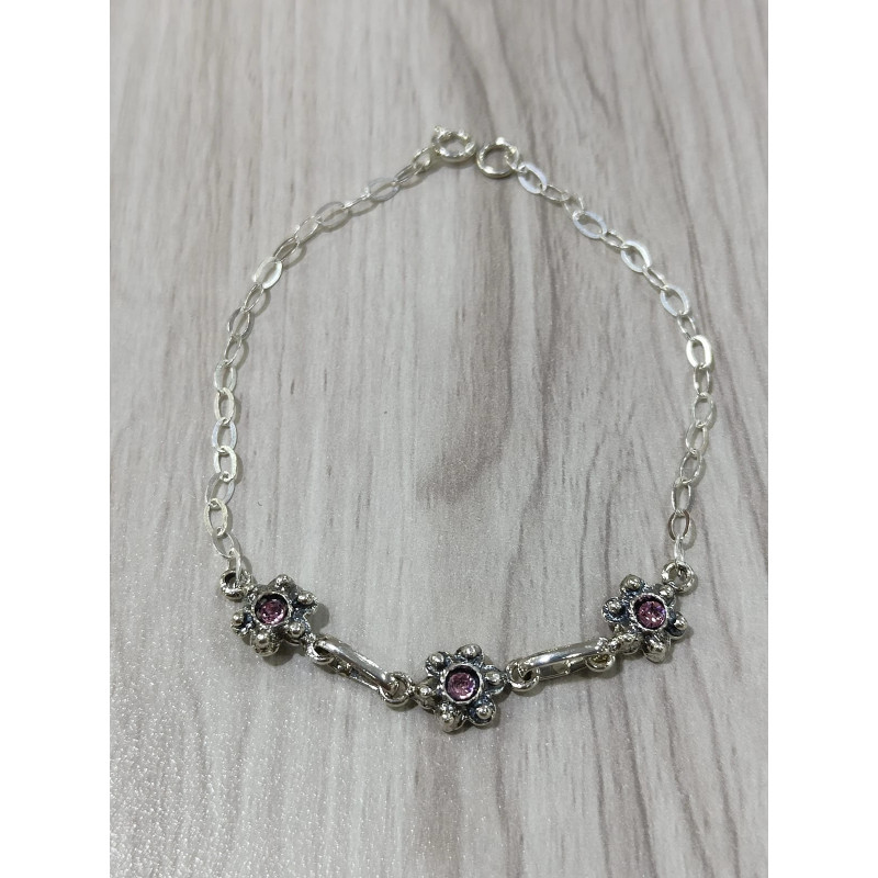 Pulsera botón charro plata de ley F48-ROSA/3 | 20,63 € | Botón Charro