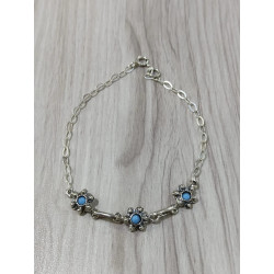 Pulsera botón charro con perlas en plata 0P-7-6 | 37,12 € | Botón Charro