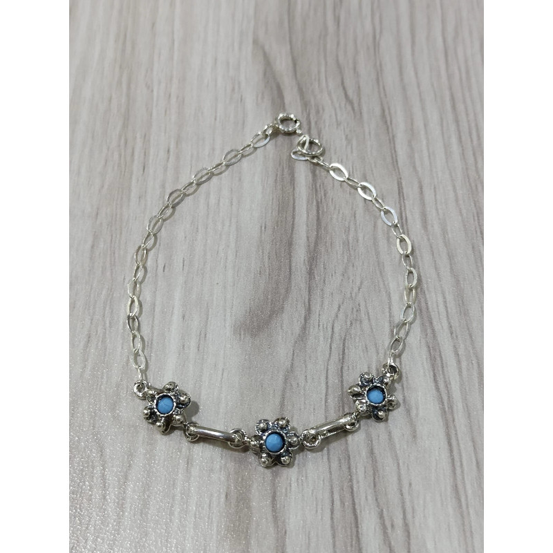 Pulsera botón charro turquesas plata F48-TURQUESA/3 | 19,64 € | Botón Charro