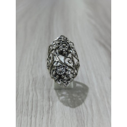 Anillo Botón Charro Abierto Plata Perla S1568 | 24,59 € | Botón Charro