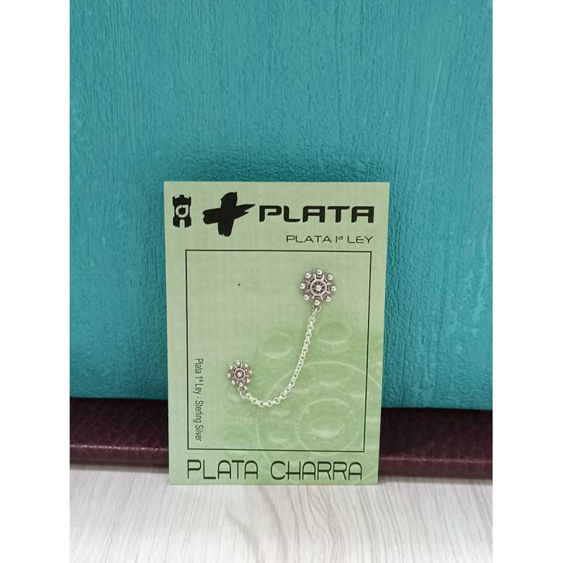 Pendientes Botón Charro Cadena Plata de Ley S1521 | 16,13 € | Joyería Flores - Botón Charro