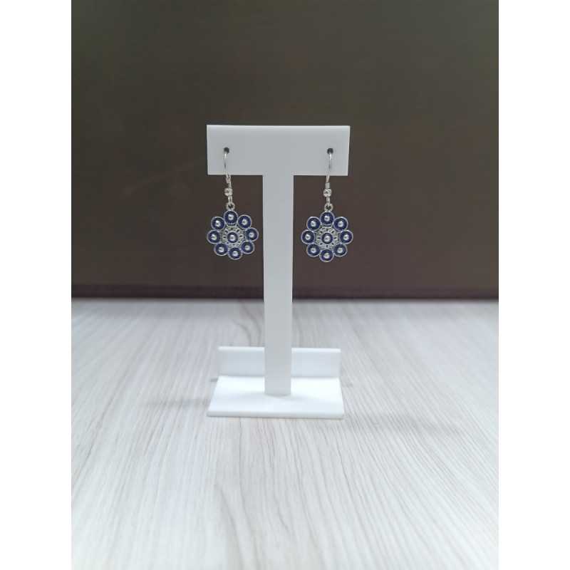 Pendientes Botón Charro Esmalte Azul S1287-A | 47,77 € | Botón Charro