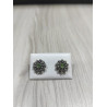 Pendientes Botón Charro Plata Piedra Verde 005B-VE | 28,28 € | Joyería Flores - Botón Charro