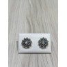 Pendientes Charro Plata Piedra Azul Claro 005B-ACL | 28,28 € | Joyería Flores - Botón Charro