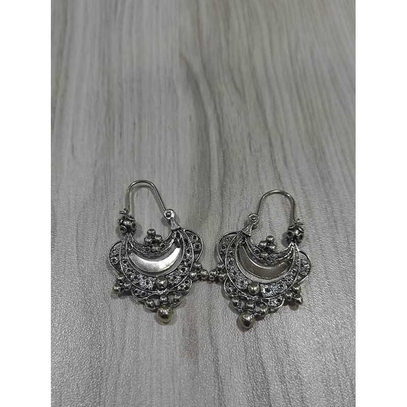 Argollas Botón Charro Plata de Ley Filigrana A/12 | 155,18 € | Joyería Flores - Botón Charro