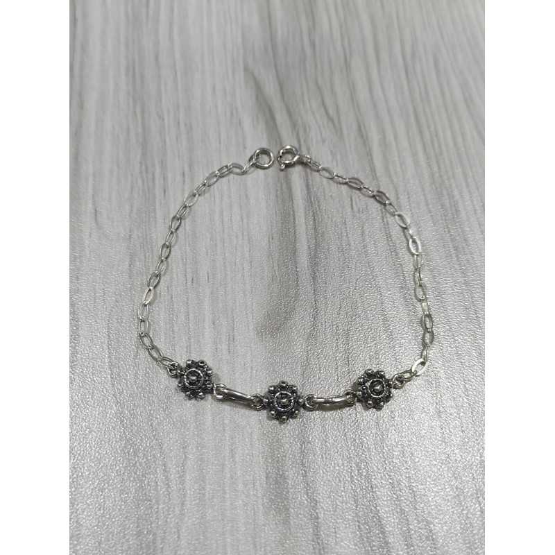Pulsera Botón Charro Plata de Ley 3 botones 0-3 | 20,18 € | Joyería Flores - Botón Charro
