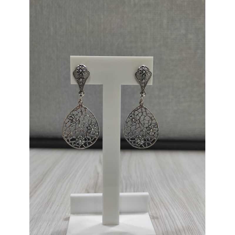 Pendientes Botón Charro Largo Filigrana FIA64 | 52,58 € | Joyería Flores - Botón Charro