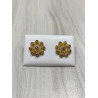 Pendientes Charro Plata Dorado/Rosa S1734-R-CH | 56,63 € | Joyería Flores - Botón Charro
