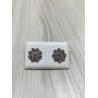 Pendientes Charro Plata Piedra Rosa S1734-R | 47,18 € | Joyería Flores - Botón Charro