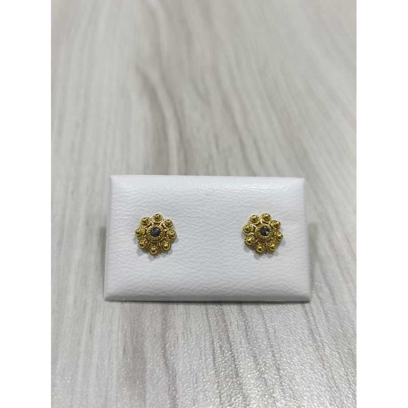 Pendientes Botón Charro Plata Marquesita S338-CH | 25,58 € | Joyería Flores - Botón Charro