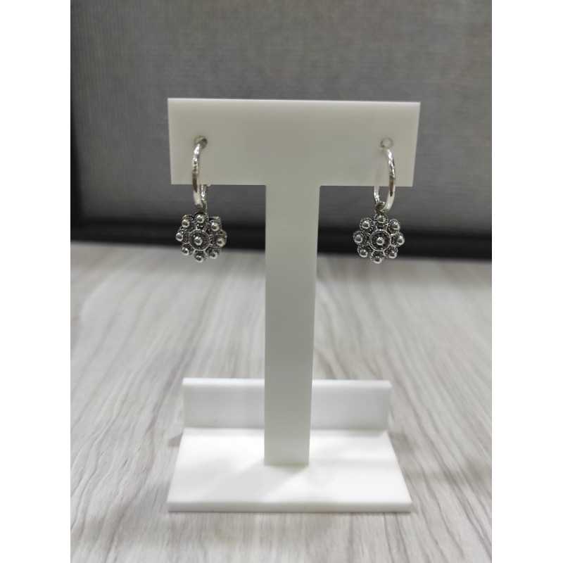 Pendientes Aro Botón Charro Plata de Ley S1530 | 56,63 € | Joyería Flores - Botón Charro