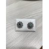 Pendientes Botón Charro Plata Verde 005B-E | 28,28 € | Joyería Flores - Botón Charro