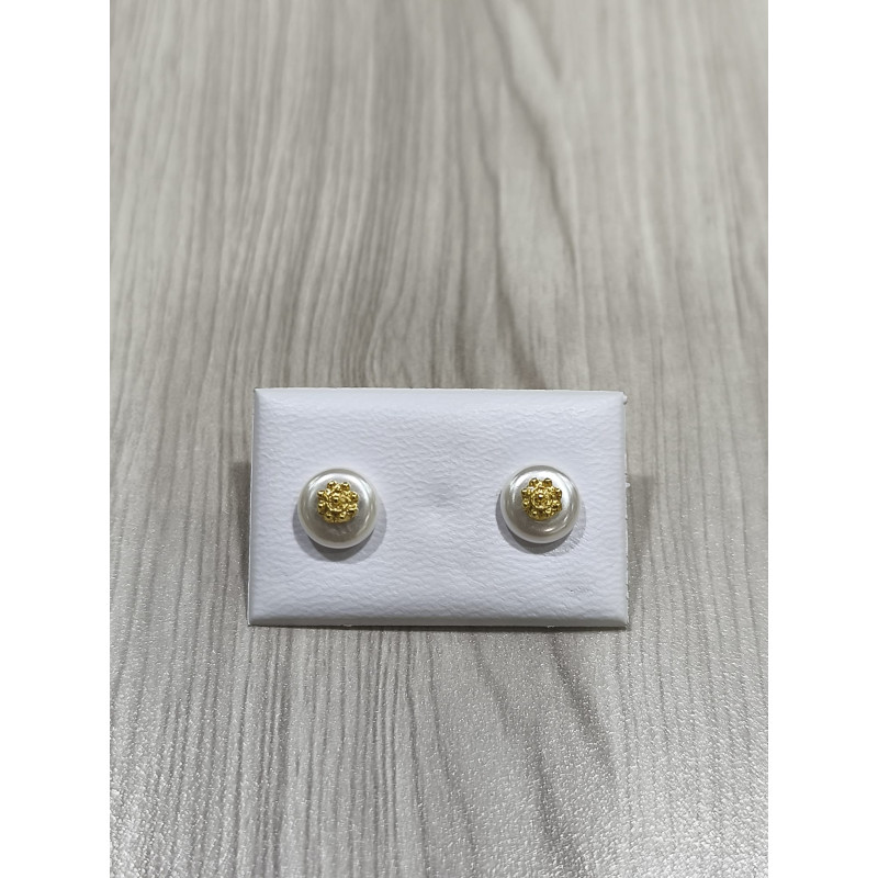 Pendientes Perla Charro en Plata Chapada 000-P-CH | 14,78 € | Joyería Flores - Botón Charro