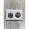 Pendientes Botón Charro en Plata de Ley 007-DK | 28,28 € | Joyería Flores - Botón Charro