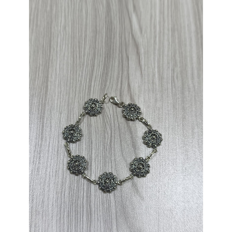 Pulsera Botón Charro Plata de Ley PLS005-DK | 95,78 € | Joyería Flores - Botón Charro