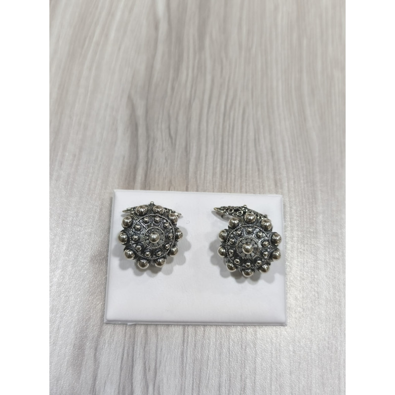 Gemelos Botón Charro Plata de ley 009-N-G | 45,77 € | Joyería Flores - Botón Charro