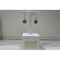 Pendientes largos botón charro en plata HP004-D | 20,18 € | Joyería Flores - Botón Charro
