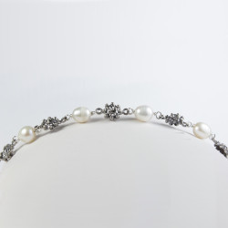 Pulsera botón charro con perlas en plata 001P-7-6 | 41,08 € | Botón Charro