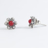 Pendientes Botón Charro Piedras coral Plata F48/C | 9,08 € | Botón Charro