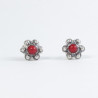 Pendientes Botón Charro Piedras coral Plata F48/C | 9,08 € | Botón Charro