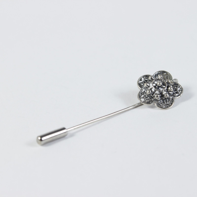 Broche flor botón charro plata de Ley F21-A | 12,38 € | Botón Charro