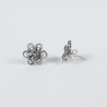 Pendientes flor botón charro plata F-113-PRESION | 16,34 € | Botón Charro