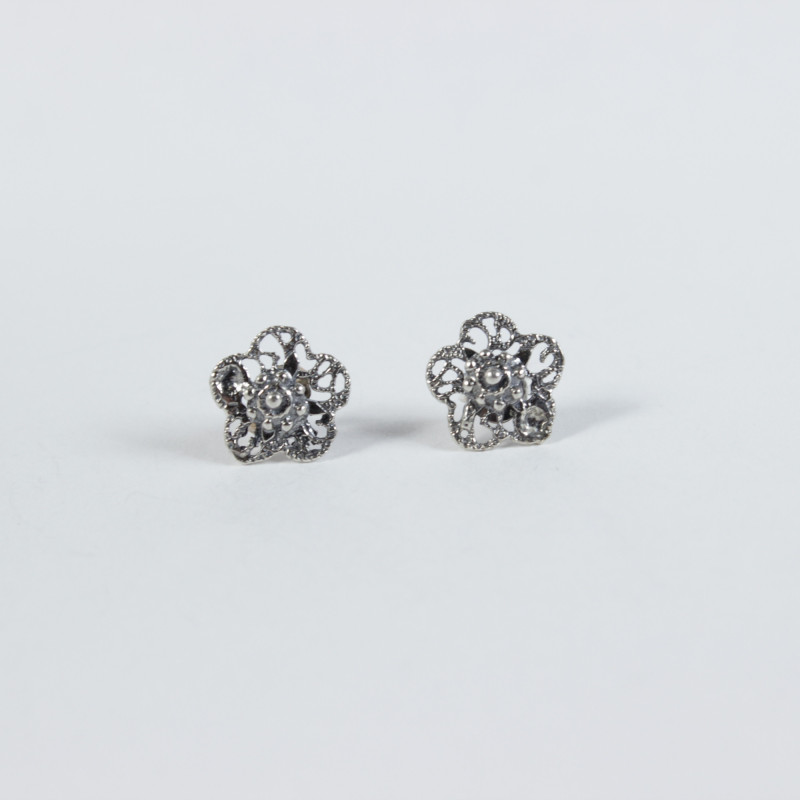 Pendientes Flor Botón Charro en Plata de Ley F33 | 12,38 € | Botón Charro