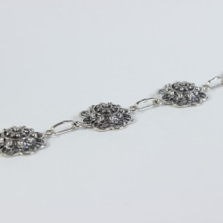 Pulsera flor botón charro en plata F55 | 64,18 € | Botón Charro