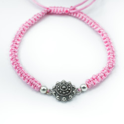 Pulsera Botón Charro macrame Rosa S1219-R | S1219-R | 9,90 € | Botón Charro